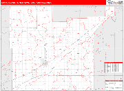 Grand Island Metro Area Wall Map Red Line Style